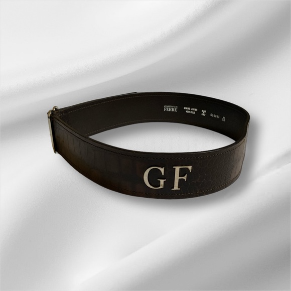 Gianfranco Ferre Croc Leather Belt made in Italy - Picture 2 of 8